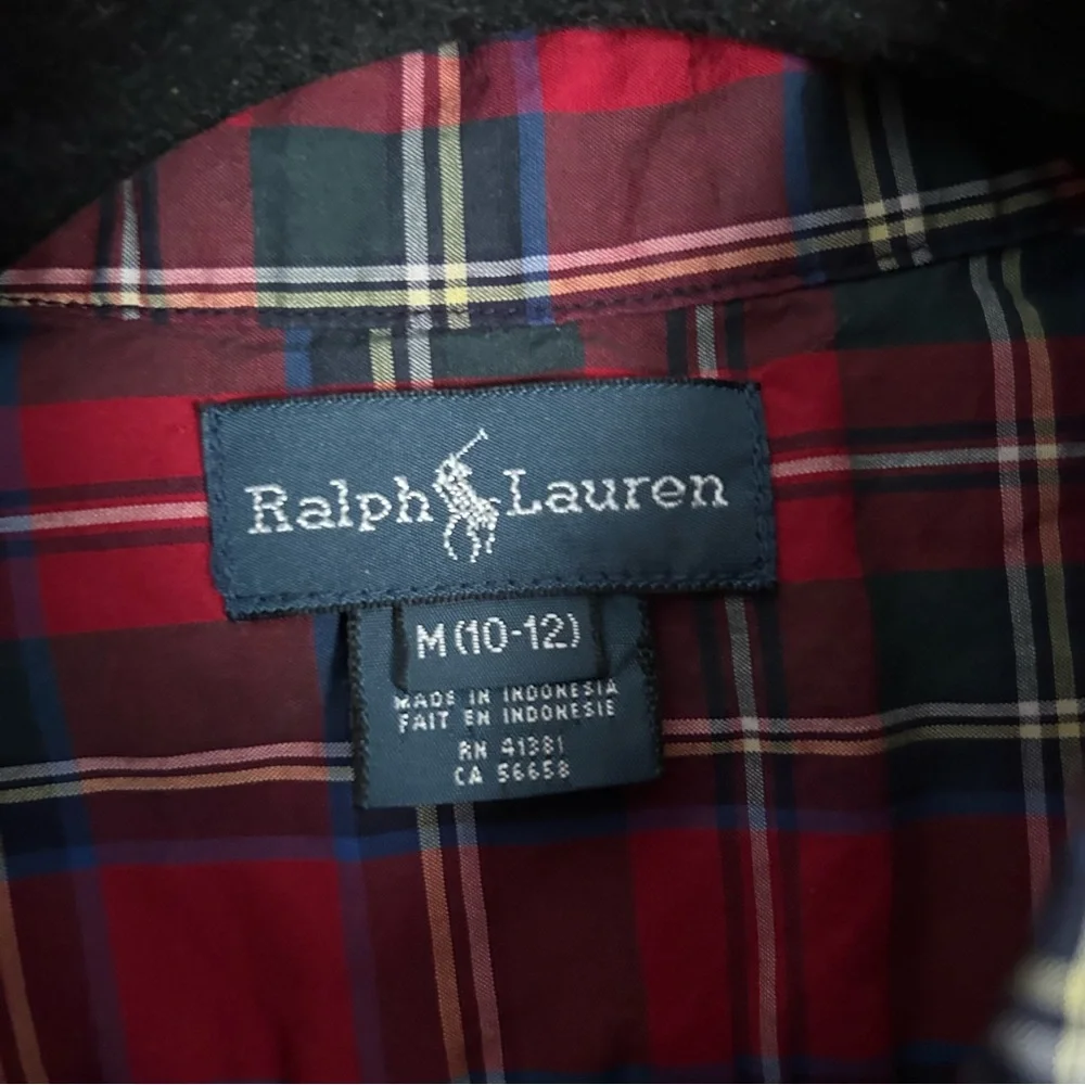 Ralph Lauren Tartan Plaid Cotton Button Down Shirt Medium 10-12